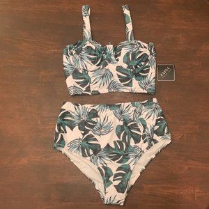 ZAFUL Leaf Print Tankini Swimsuit